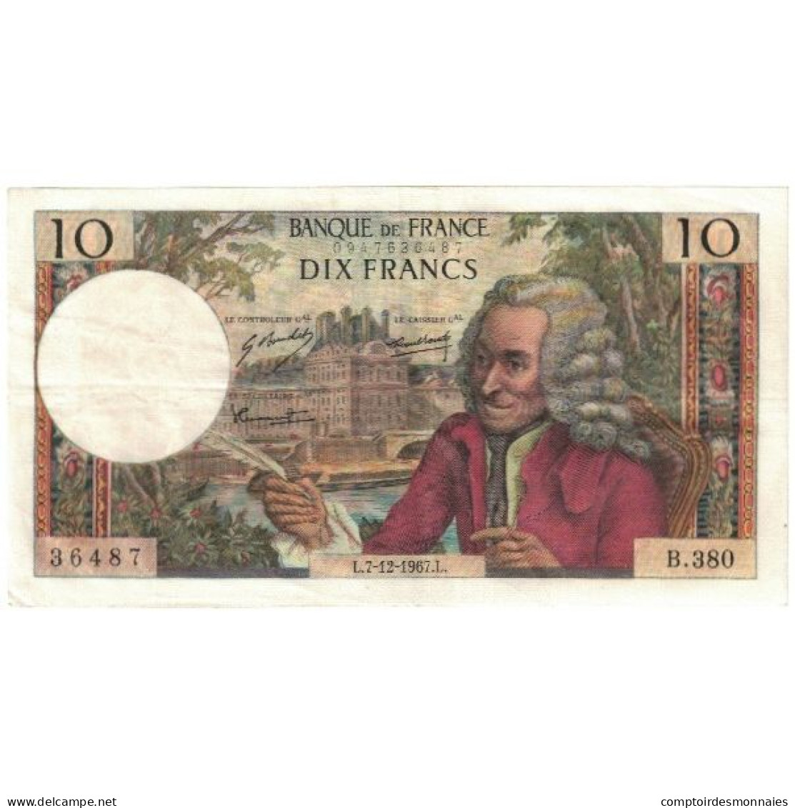 France, 10 Francs, Voltaire, 1967, B.380, SUP, Fayette:62.30, KM:147c - 10 F 1963-1973 ''Voltaire''