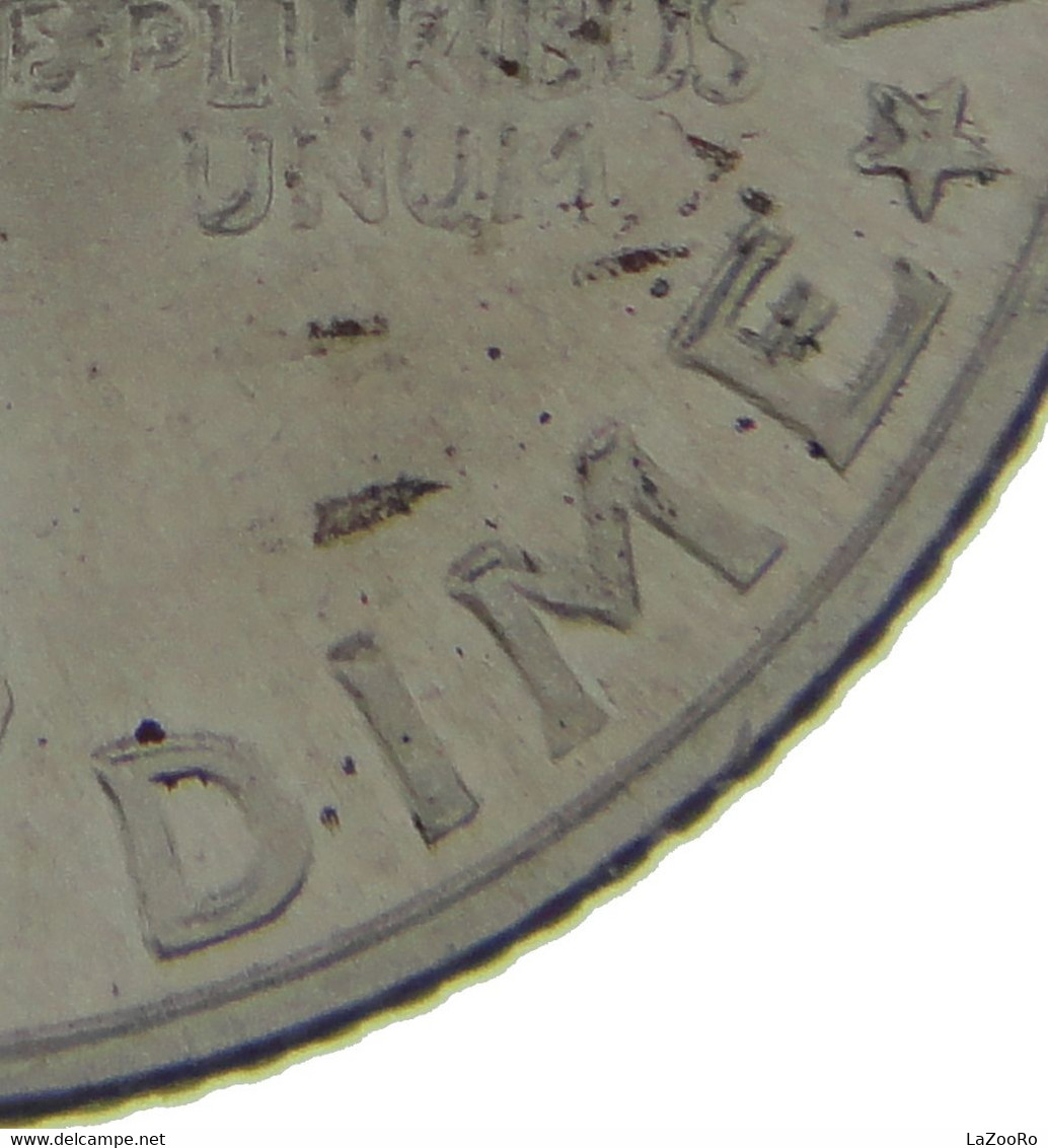 LaZooRo: United States 10 Cent 1 Dime 1936 D UNC  doubling - Silver