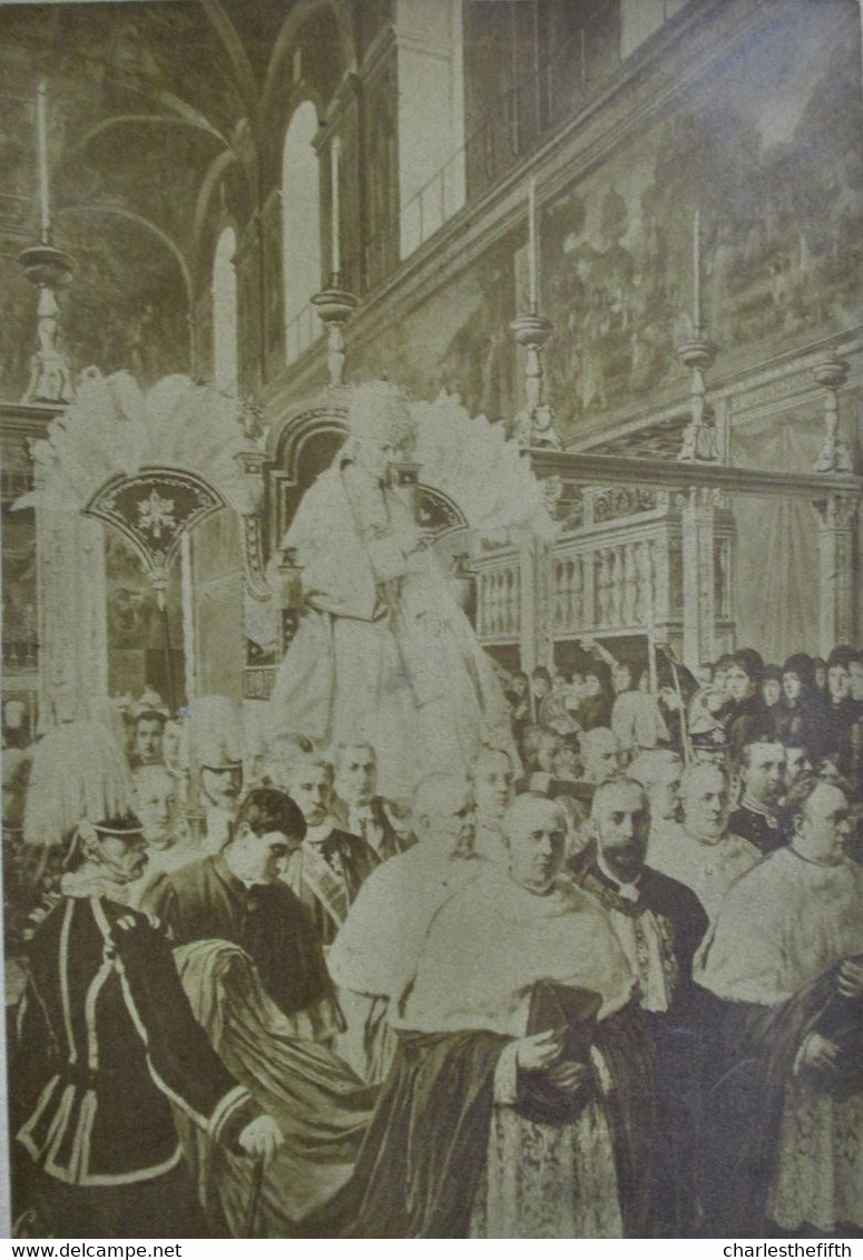 RARE BENEDICTION APOSTOLIQUE PAPE LEO XIII Année 1885 - PHOTO ALBUMINE SIGNEE - TAMPON SEC DU PAPE - à VANDE VYVERE - Oud (voor 1900)