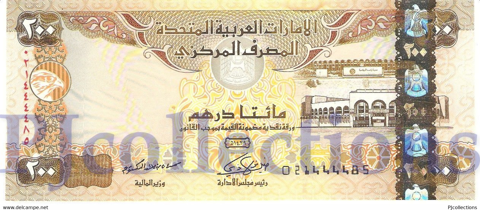 UNITED ARAB EMIRATES 200 DIRHAMS 2008 PICK 31b UNC - Emiratos Arabes Unidos