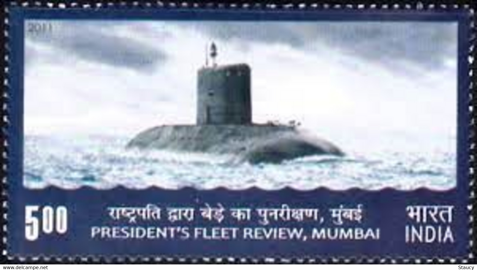 India 2011 President Fleet Review, Fighter Plane, Naval Ships, Submarine 1v Stamp MNH, P.O Fresh & Fine - Autres & Non Classés