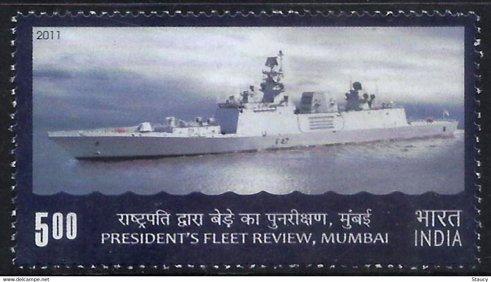 India 2011 President Fleet Review, Fighter Plane, Naval Ships, Submarine 1v Stamp MNH, P.O Fresh & Fine - Altri & Non Classificati