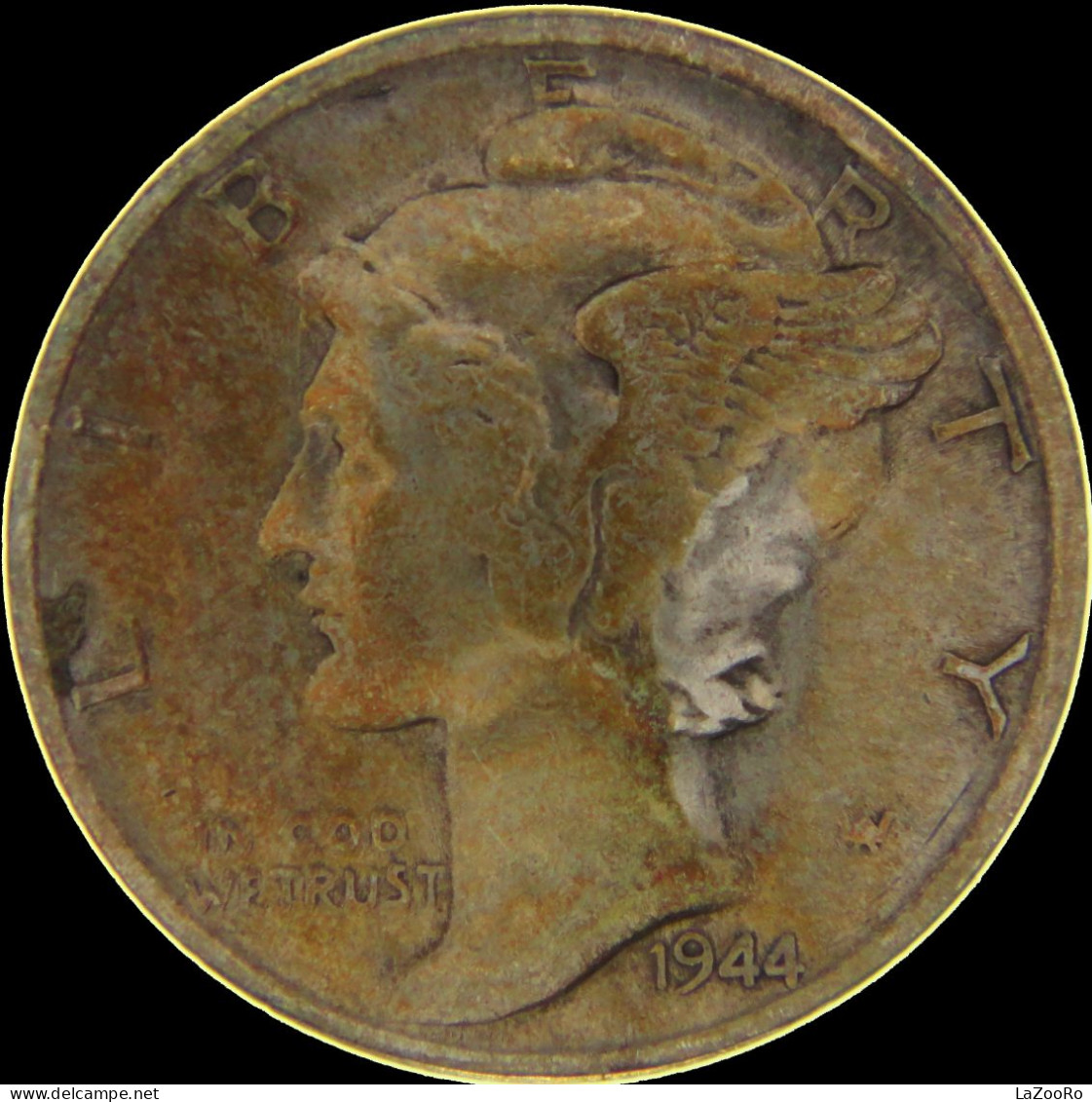 LaZooRo: United States 10 Cents 1 Dime 1944 XF - Silver - 1916-1945: Mercury (Mercure)