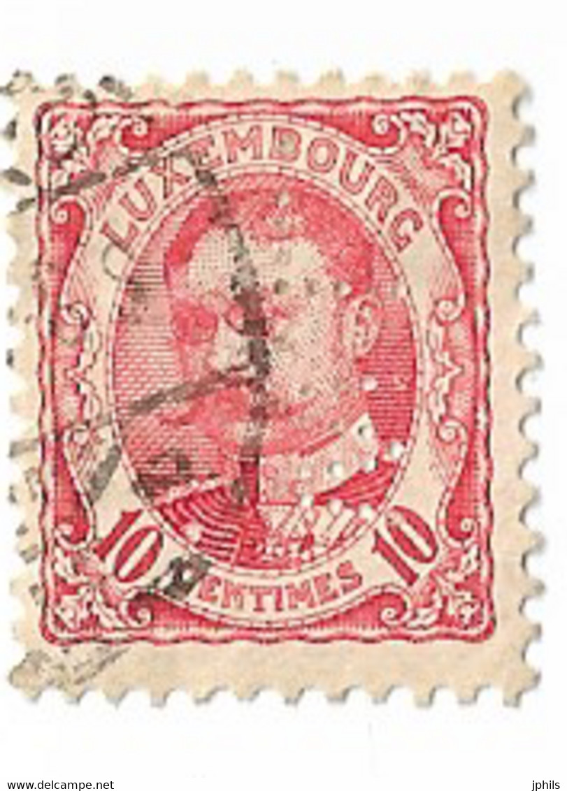 LUXEMBOURG  N° 74 Perforé W.L . - 1906 William IV