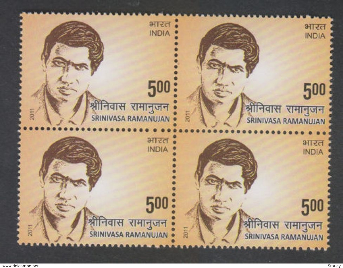 India 2011 Srinivasa Ramanujan Mathematics Mathematician Block Of 4 Stamps MNH, P.O Fresh & Fine - Otros & Sin Clasificación