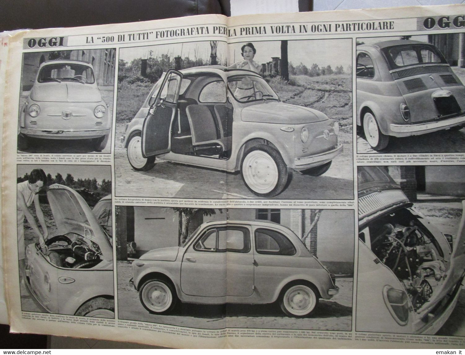 # OGGI N 27 / 1957 NUOVA FIAT 500 / BERGMAN / ALPINI / POMPEI / FERRAGAMO / OMEGA - Prime Edizioni