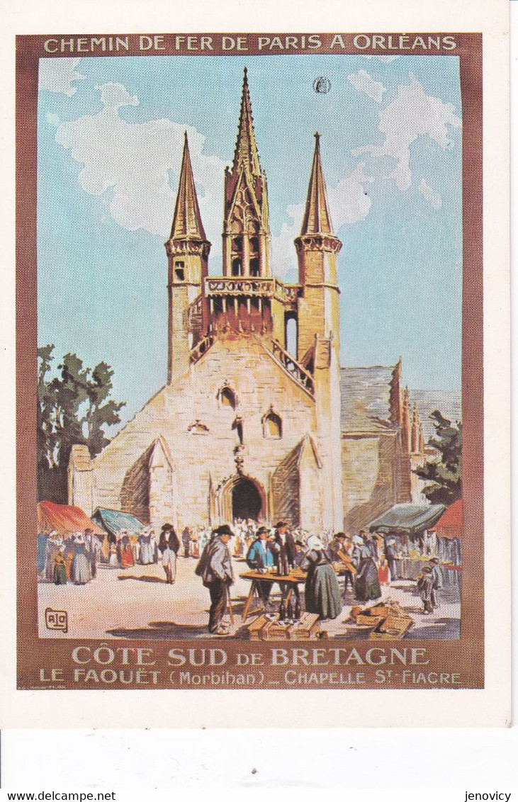 REPRO CHEMIN DE FER DE PARIS A ORLEANS COTE SUD DE BRETAGNE LE FAOUET REPRO REF 78750 - Faouët