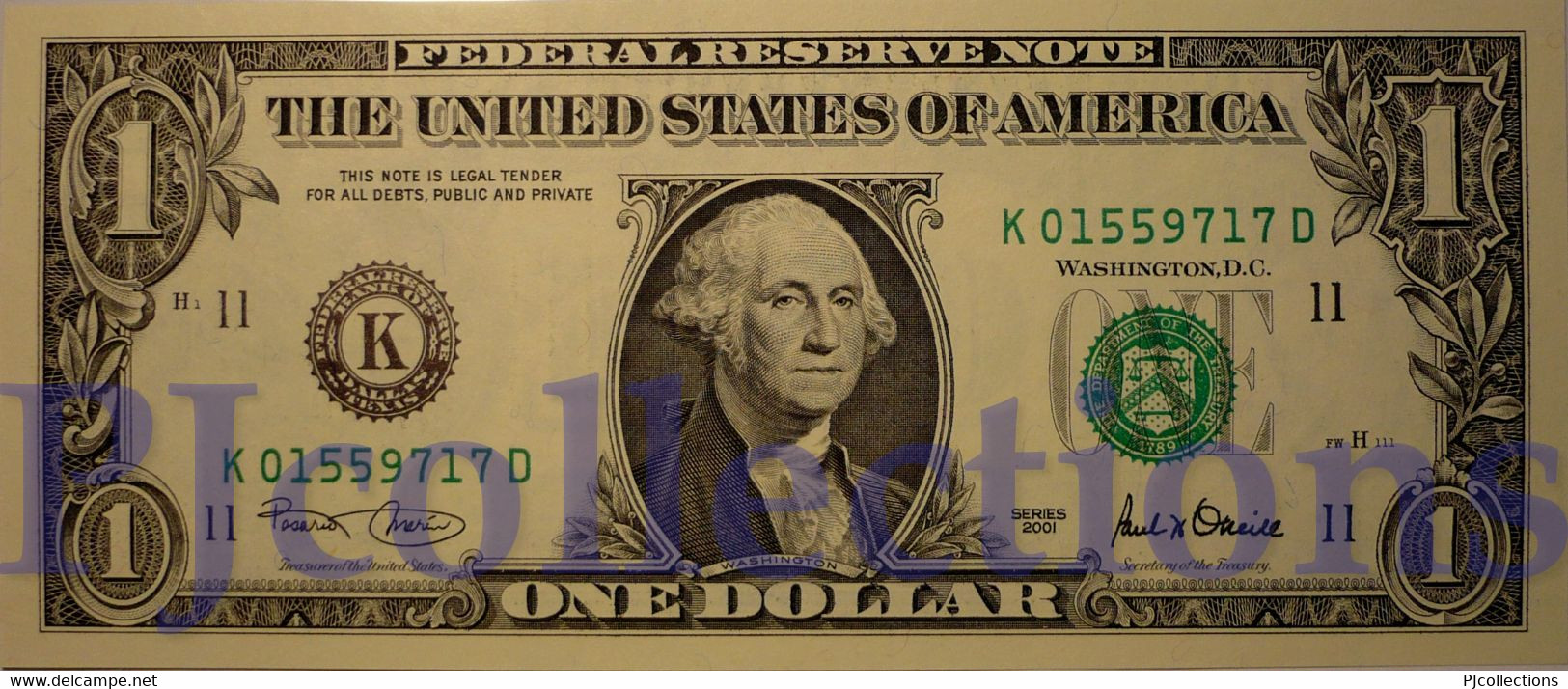 UNITED STATES OF AMERICA 1 DOLLAR 2001 PICK 509 PREFIX "K" UNC - Billets De La Federal Reserve (1928-...)