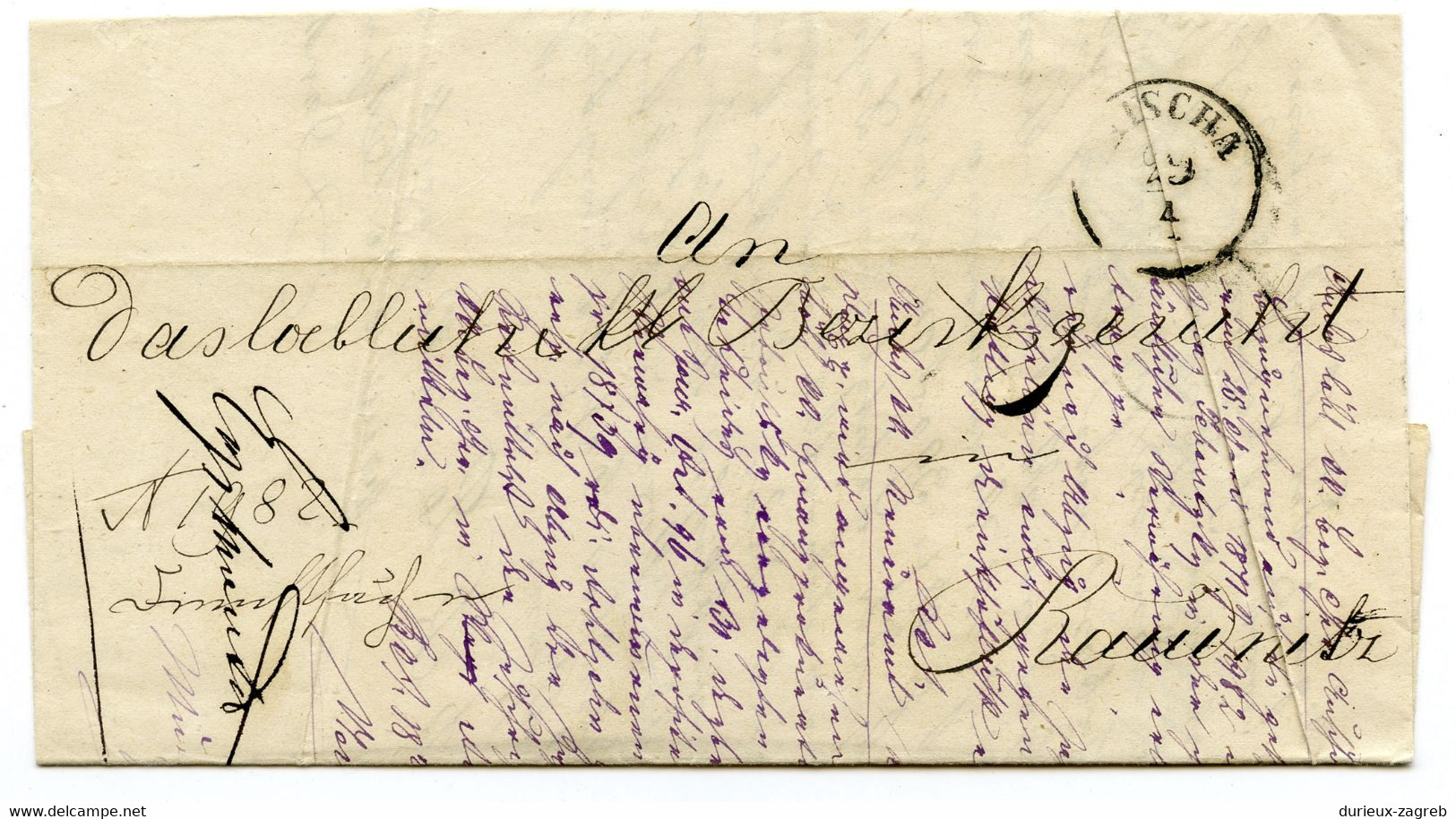 Ex Offo  Letter Cover Posted 187? Auscha (Úštěk) To Raudnitz (Roudnice Nad Labem) B230205 - ...-1918 Voorfilatelie