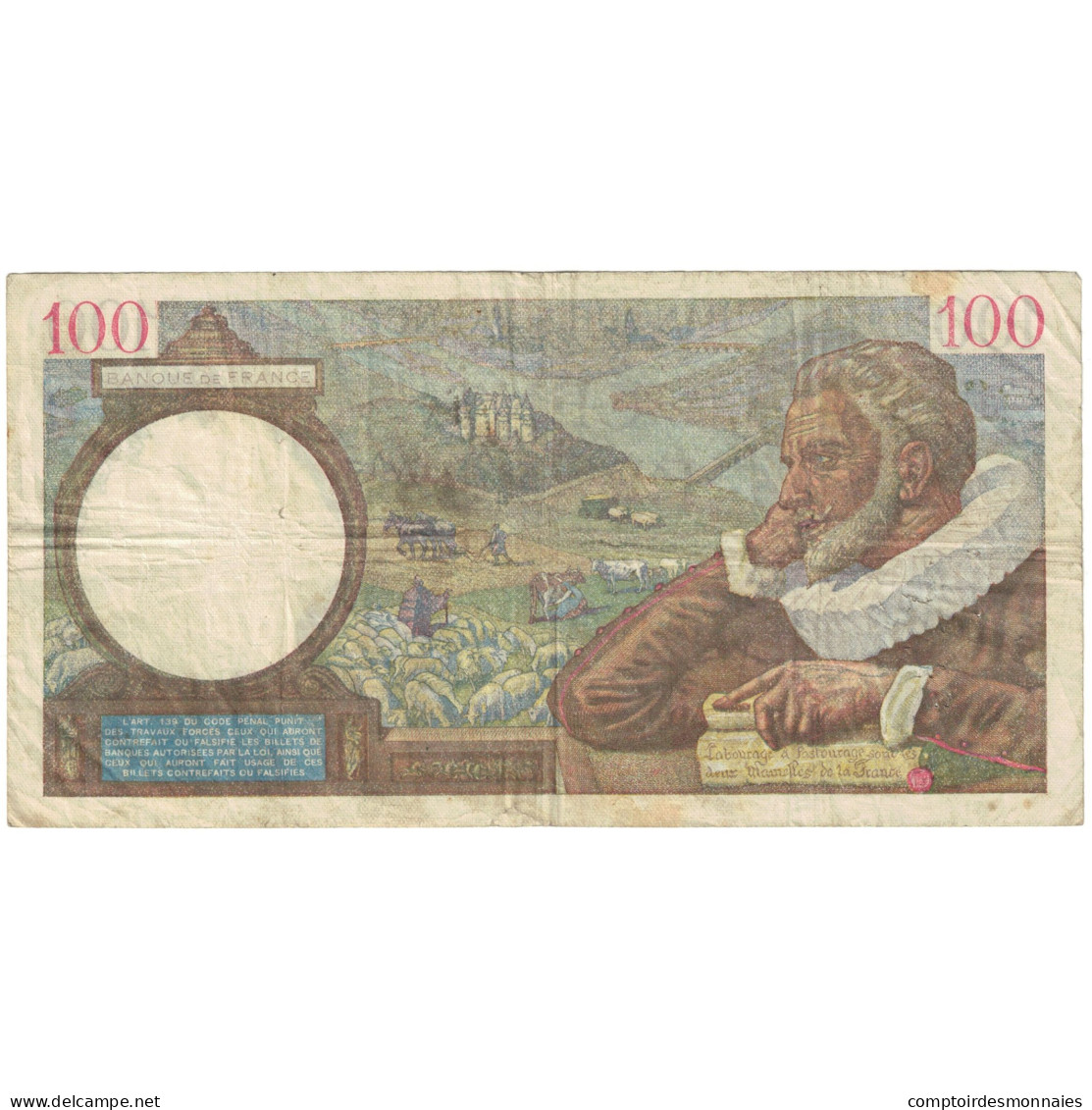 France, 100 Francs, Sully, 1941, U.20774, TB+, Fayette:26.50, KM:94 - 100 F 1939-1942 ''Sully''