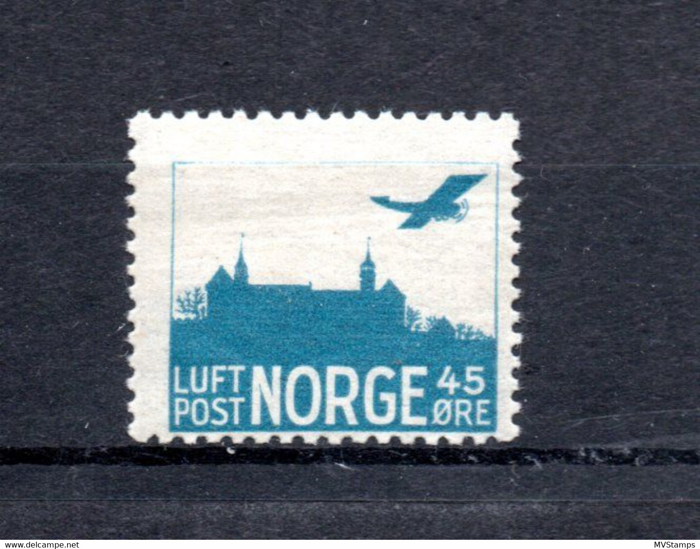 Norwegen 1927 Flugpostmarke 136 I (Type I) Burg Akershus Postfrisch - Ungebraucht