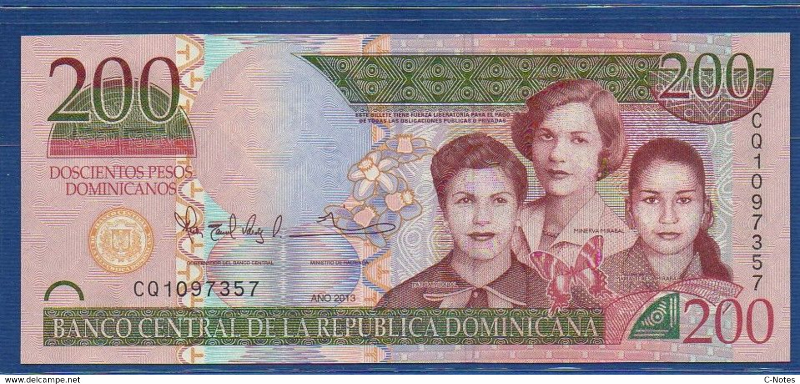 DOMINICAN REPUBLIC - P.185 – 200 Pesos 2013 UNC, Serie CQ 1097357 - Dominicaine