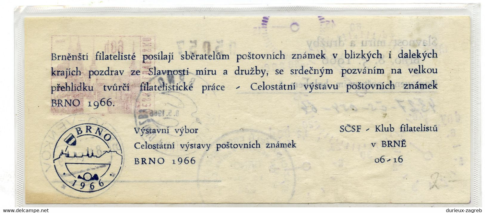 Czechoslovakia Pigeon Post Postal Stationery Letter Posted By Pigeon Brno 1966 B230205 - Aerogrammi