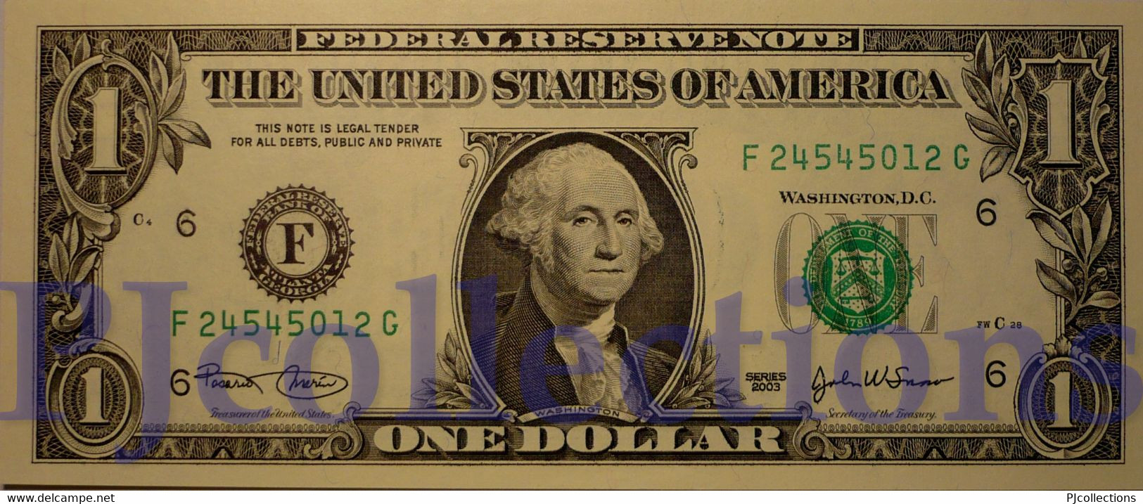 UNITED STATES OF AMERICA 1 DOLLAR 2003 PICK 515a UNC PREFIX "F" - Billetes De La Reserva Federal (1928-...)