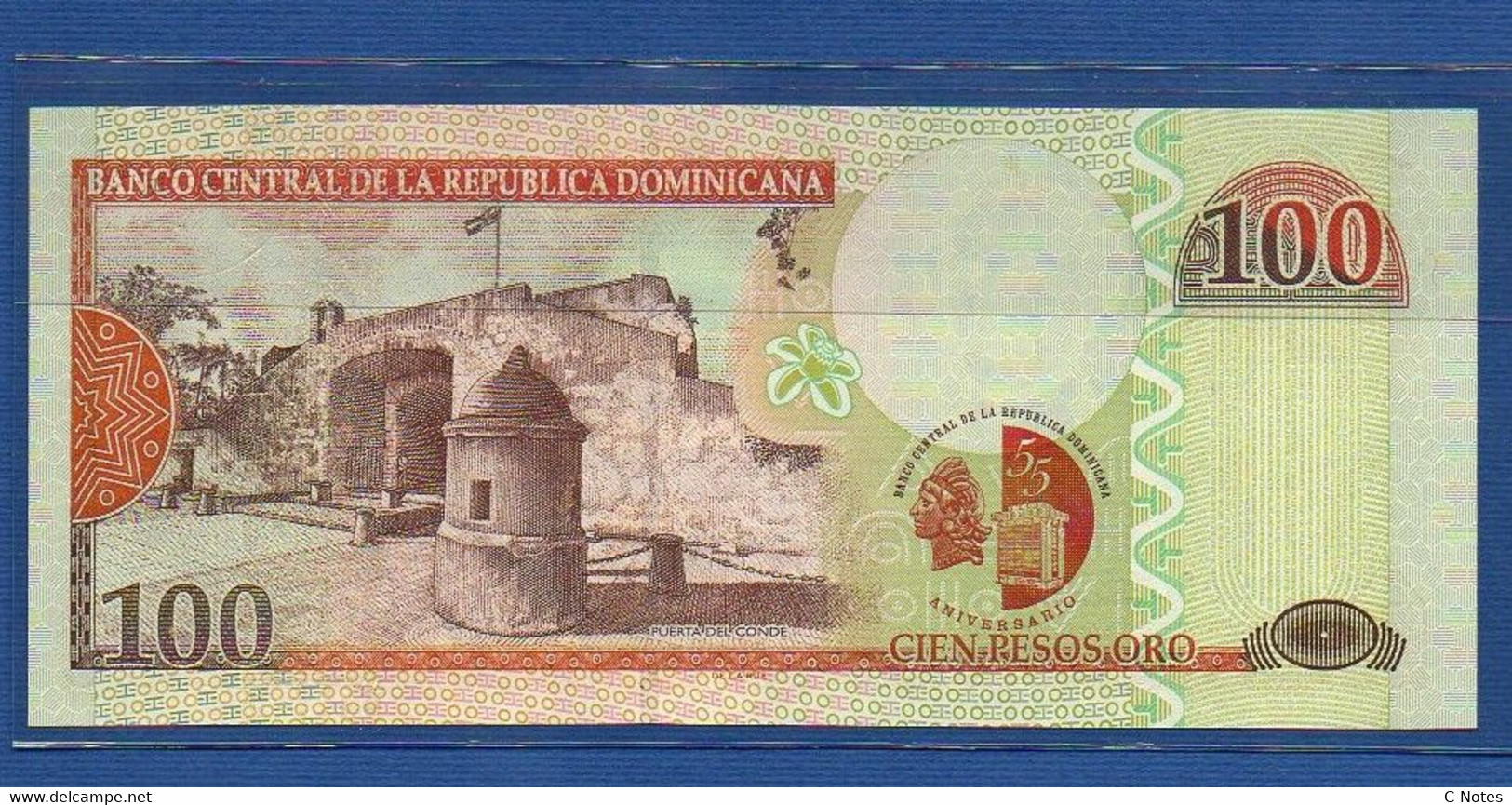 DOMINICAN REPUBLIC - P.175 – 100 Pesos Oro 2002 UNC, Serie AG 0000287 - Commemorative Issue - Low Serial Number - Repubblica Dominicana