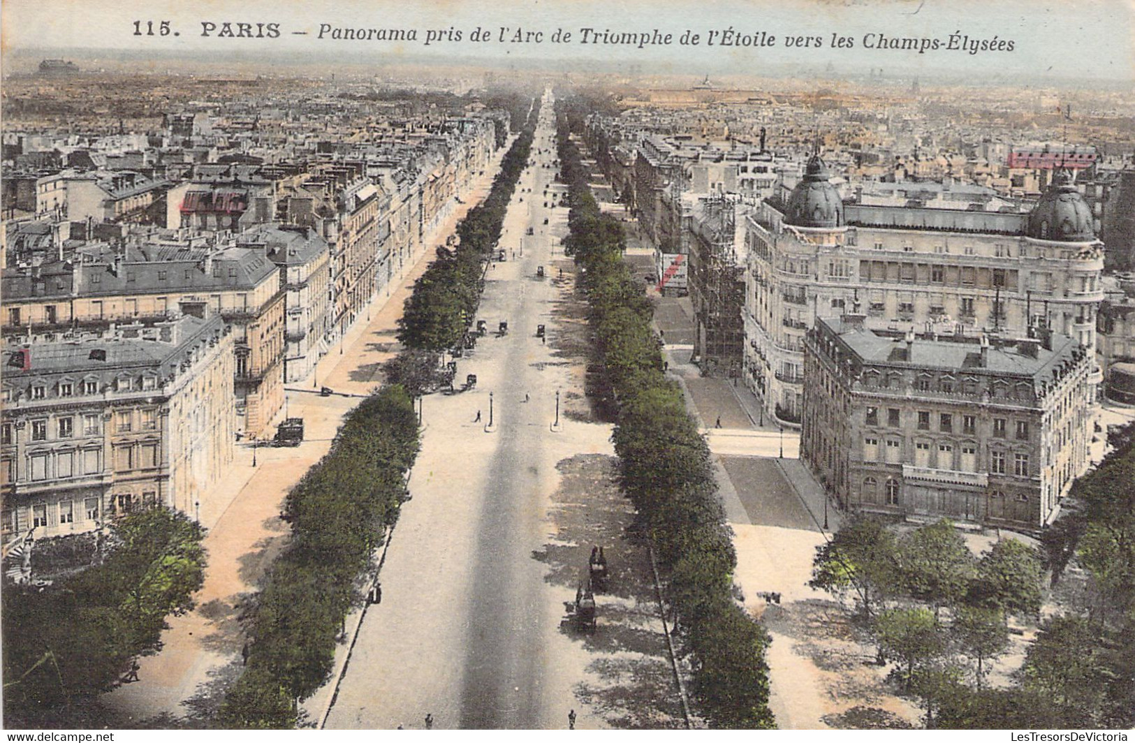 FRANCE - 75 - PARIS - Panorama Pris De L'Arc De Triomphe Vers Les Champs Elysées  -  Carte Postale Ancienne - Champs-Elysées