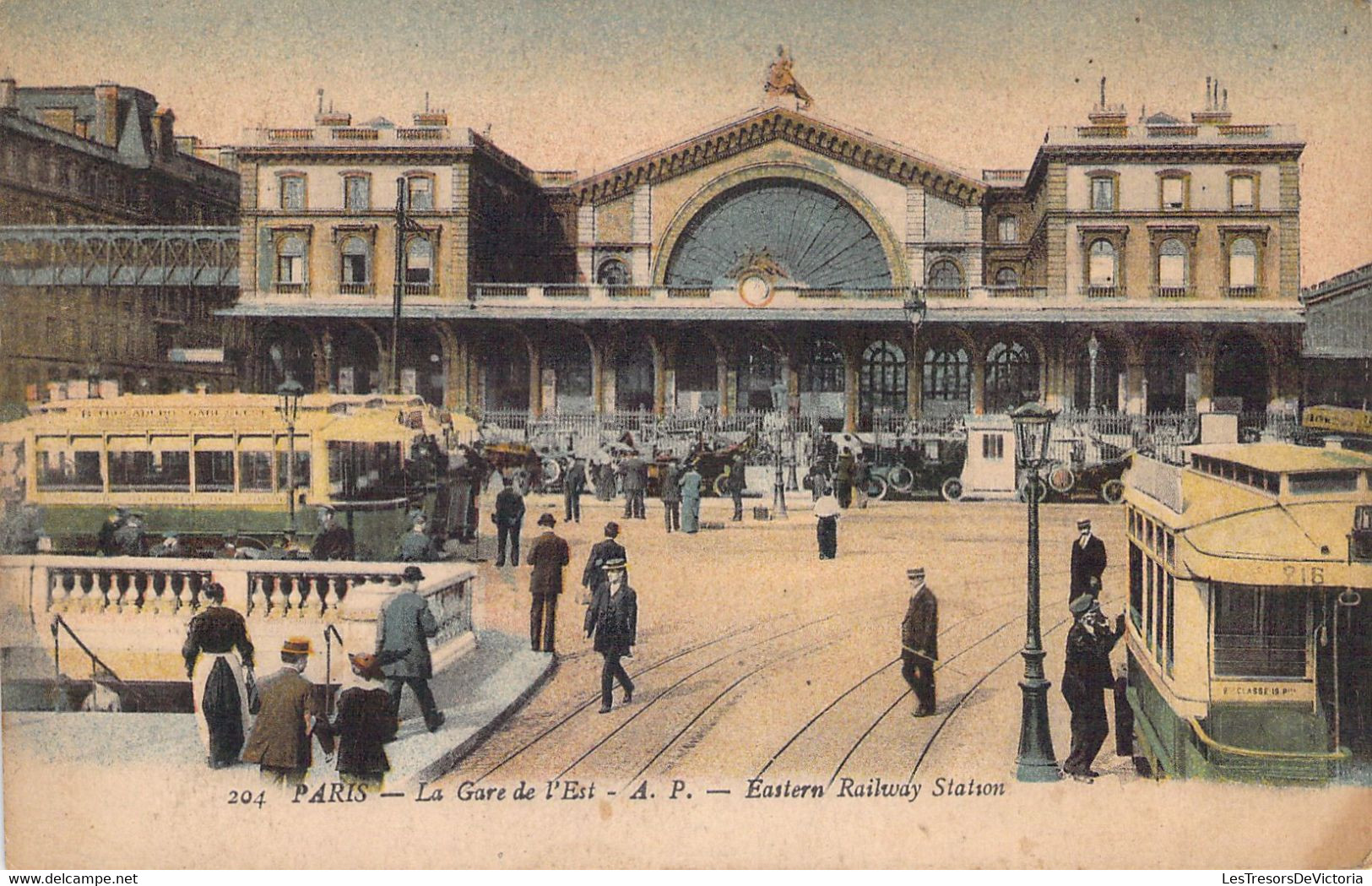 FRANCE - 75 - PARIS - Gare De L'Est - Animée - Voiture - Autobus  -  Carte Postale Ancienne - Pariser Métro, Bahnhöfe