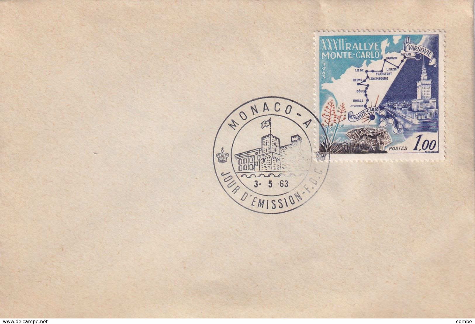 LETTRE. MONACO. XXXII° RALLYE MONTE-CARLO. N* 614. JOUR D'EMISSION - Lettres & Documents