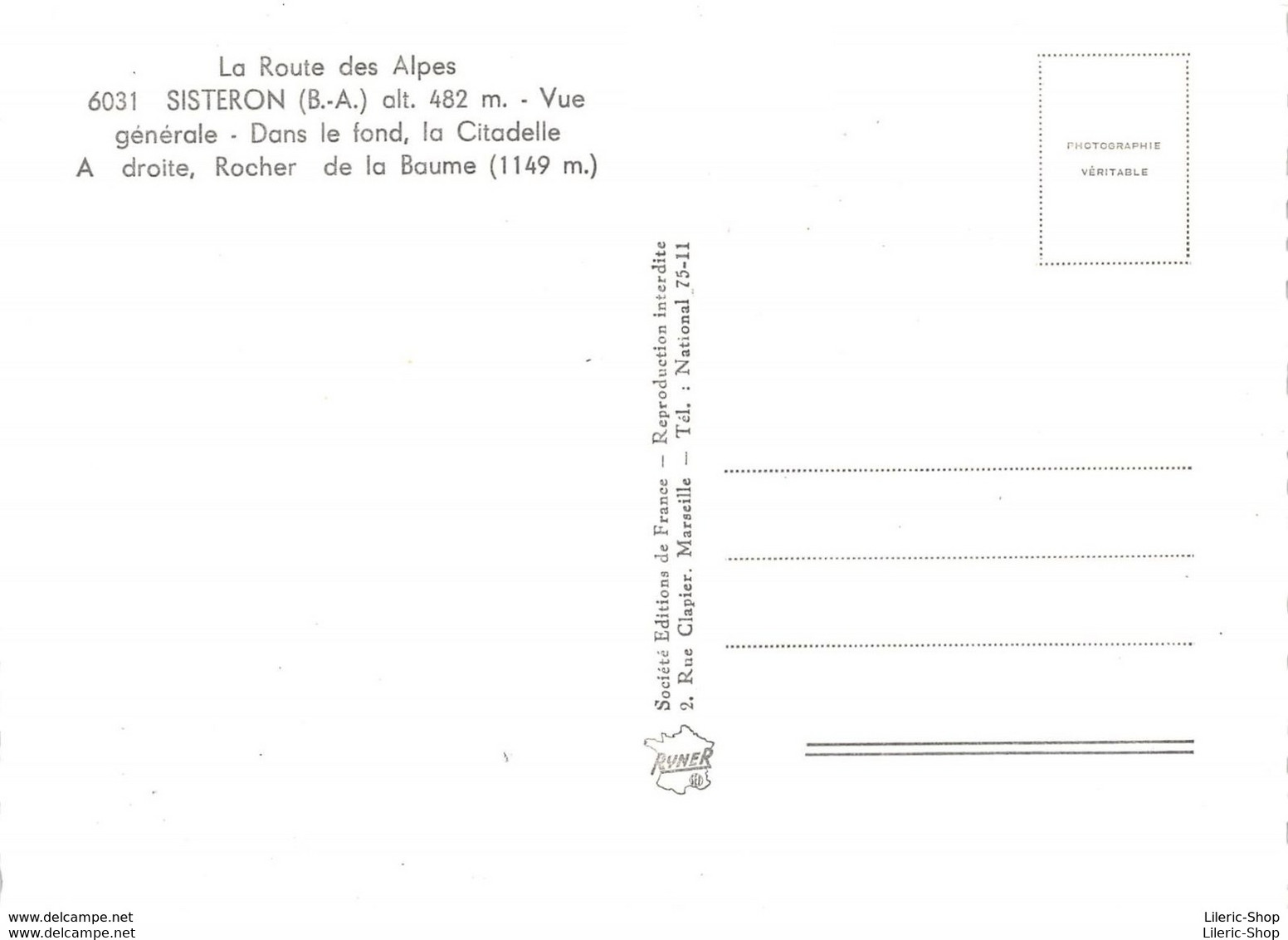 [04] SISTERON VUE GÉNÉRALE LA CITADELLE LE ROCHER DE BAUME - Cpsm GF Dentelée ± 1960 ♥♥♥ - Sisteron