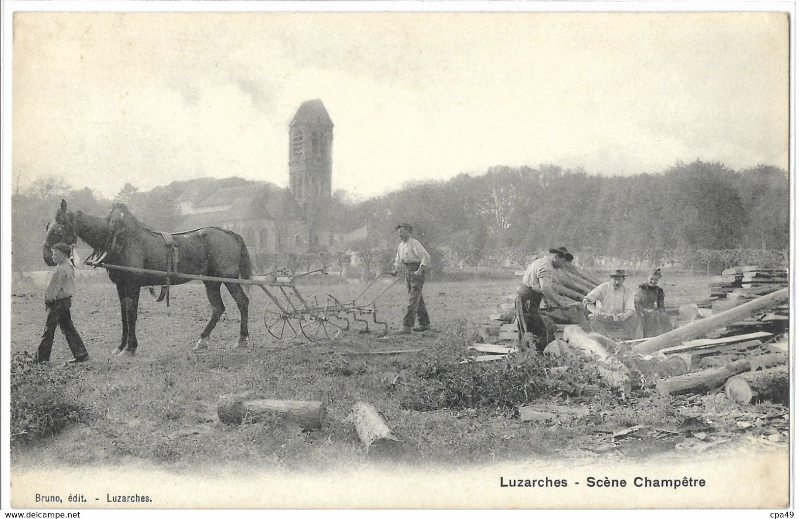 95   LUZARCHES   AGRICULTURE   SCENE  CHAMPETRE  ( Leger Pli En Bas A Droite ) - Luzarches