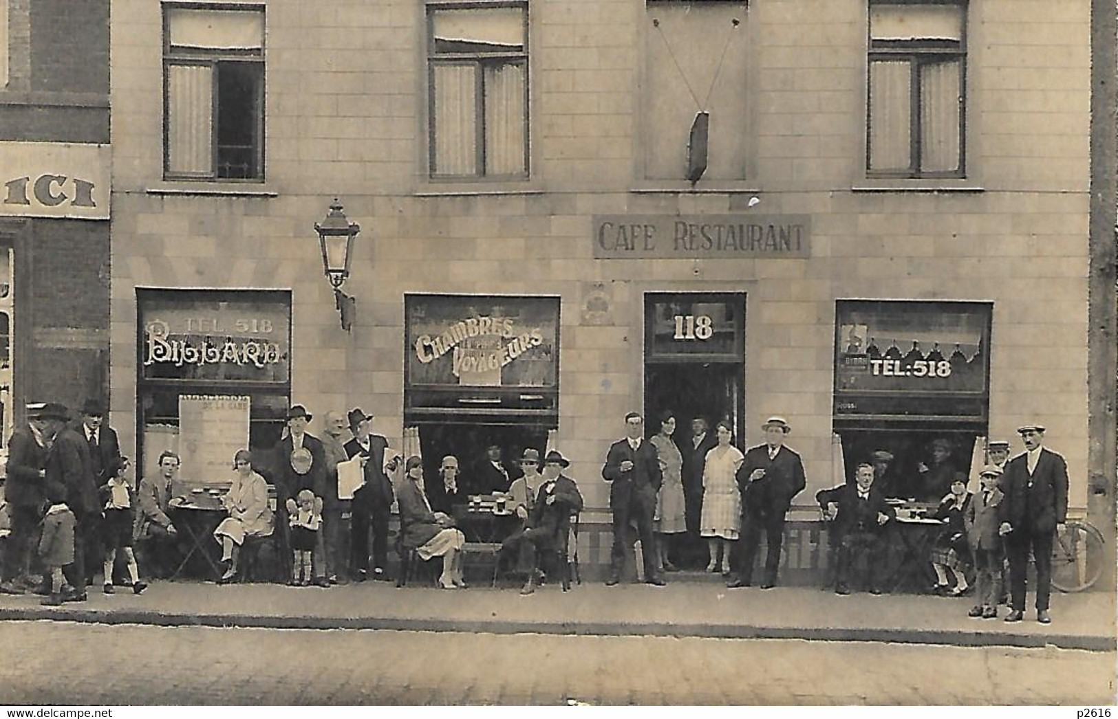 BELGIQUE -  SAINT- GHISLAIN -  HOTEL DES VOYAGEURS -  CAFE- RESTAURANT -  BILLARD - GRAND RUE - Saint-Ghislain