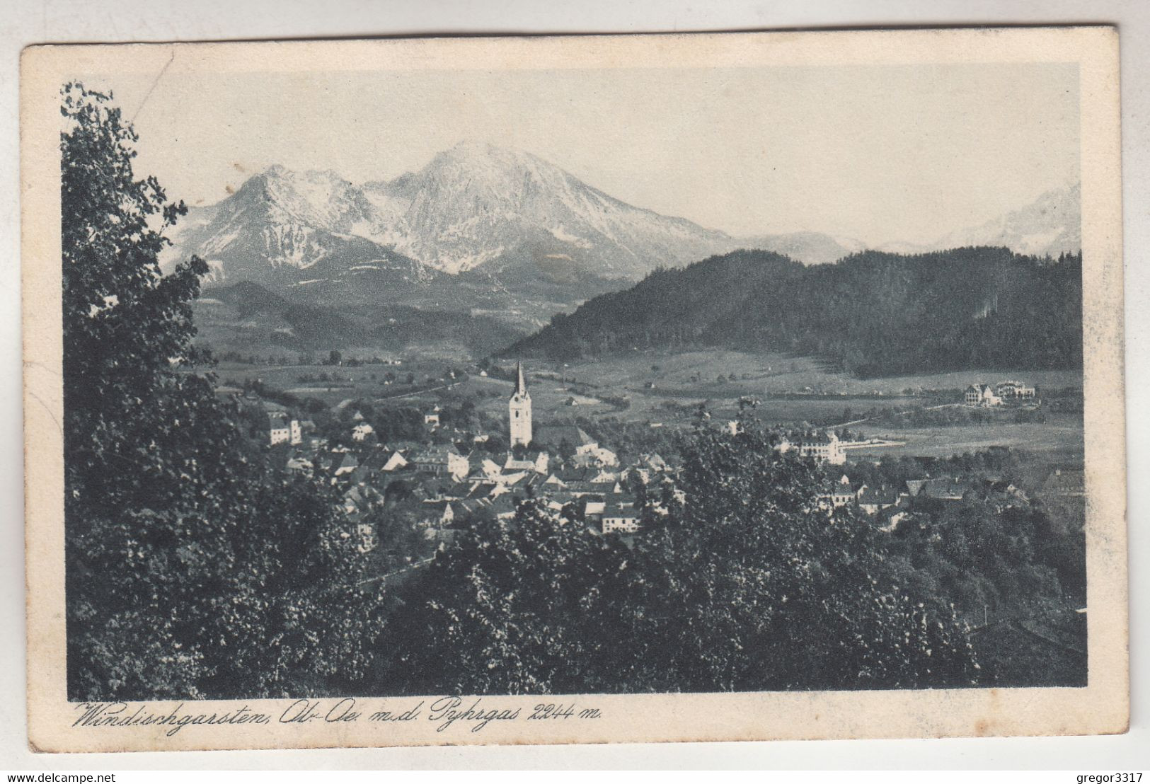 C4293) WINDISCHGARSTEN - OÖ - Mit Pyhrgas - Kirche Gegen Berge ALT 1924 - Windischgarsten