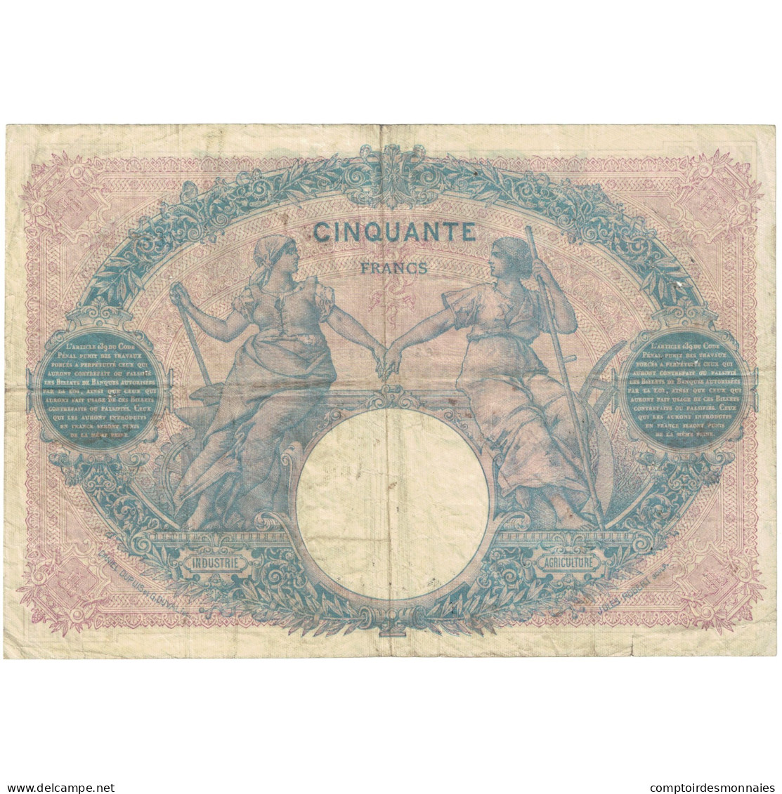 France, 50 Francs, 1903, P.2482, TB, Fayette:14.15, KM:64c - 50 F 1889-1927 ''Bleu Et Rose''