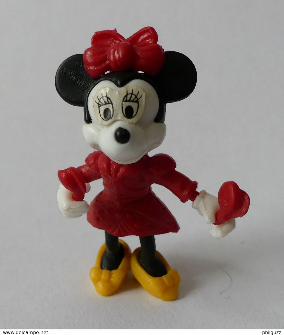 FIGURINE KINDER DISNEY MONTABLE PLASTIQUE MINNIE AVEC DES CASTAGNETTES 1990 COMPLET - Montables