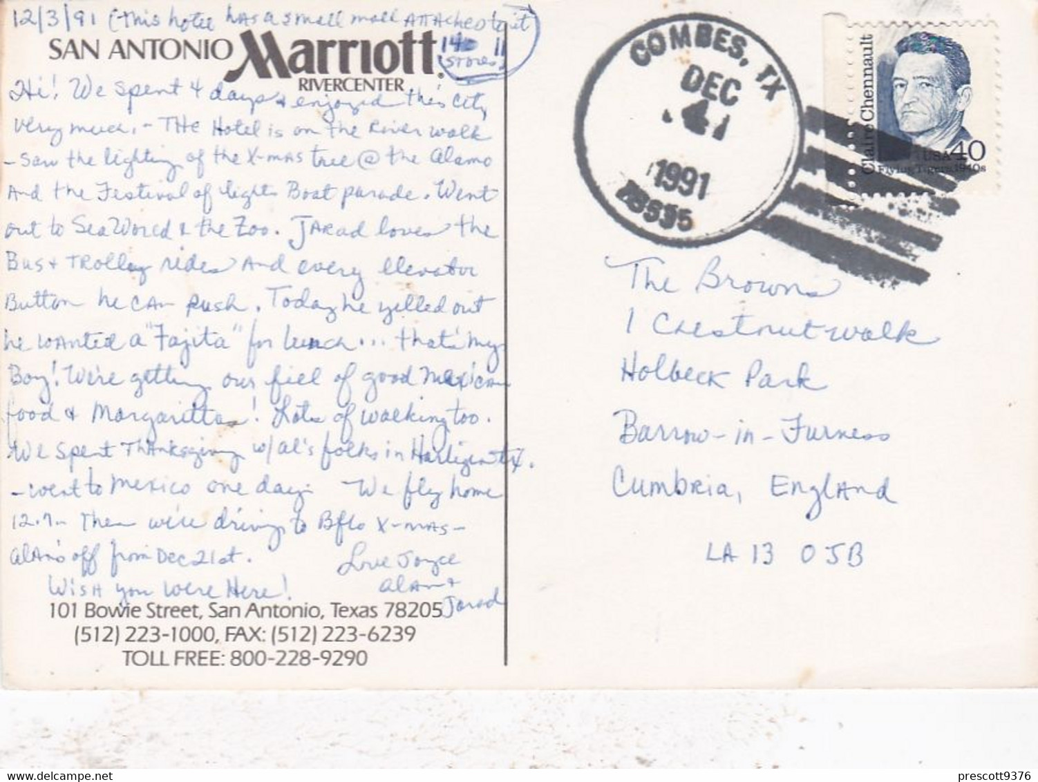 San Antonio, Texas  - USA - Postcard - Stamped 1991 - San Antonio
