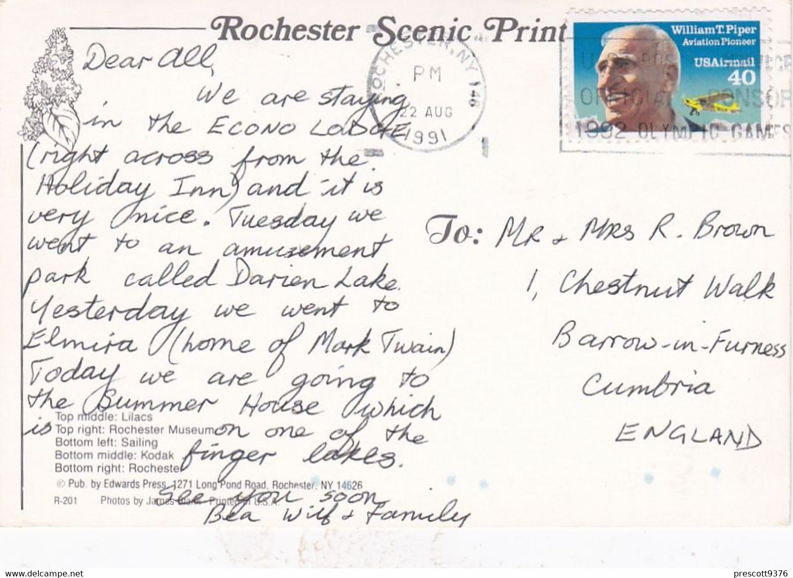 Greetings From Rochester New York - USA - Multiview -  Postcard - Used - Stamped 1991 - Rochester