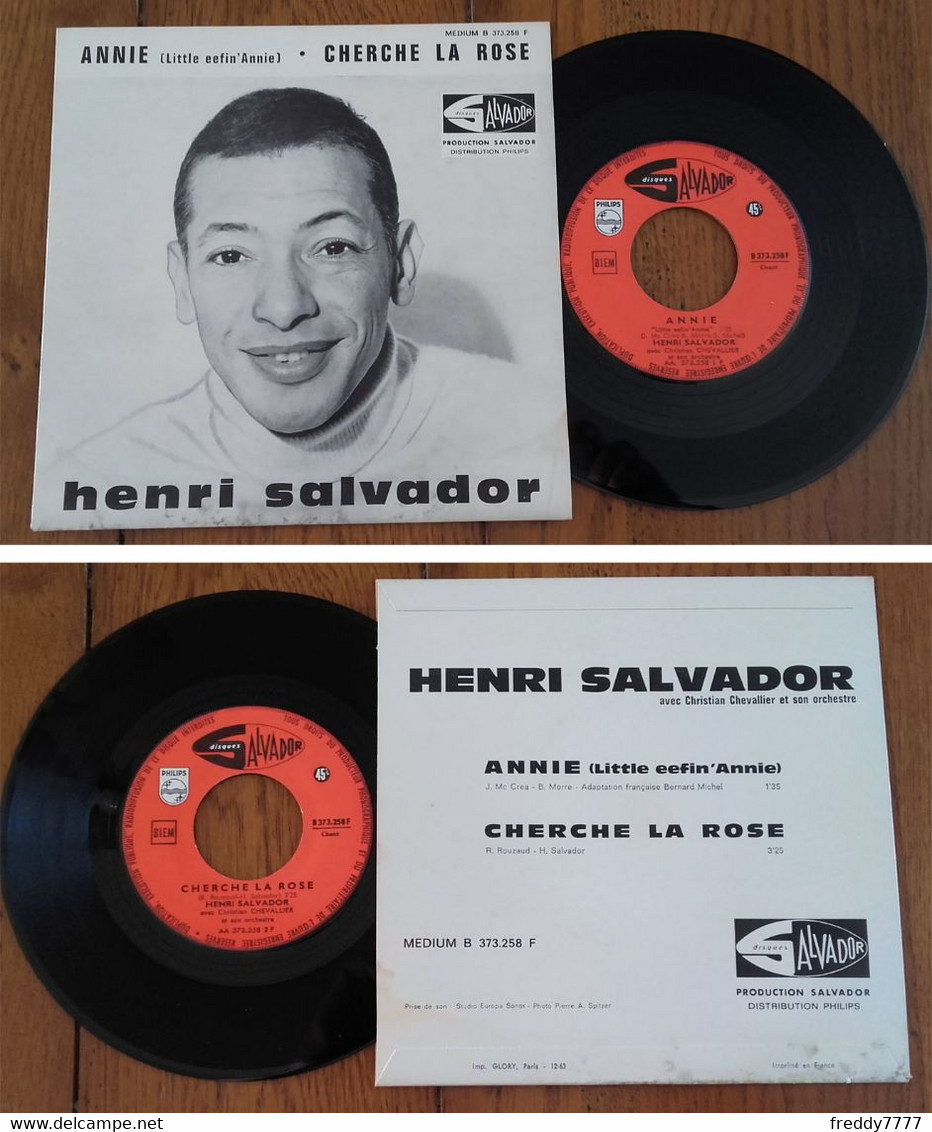 RARE French SP 45t RPM BIEM (7") HENRI SALVADOR «Annie» (12-1963) - Collector's Editions