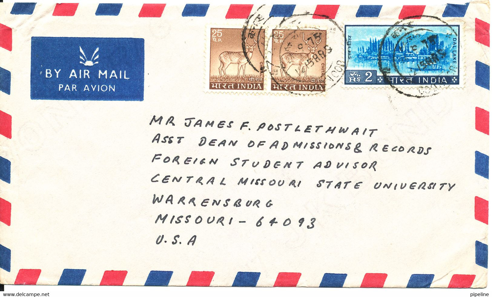 India Air Mail Cover Sent To USA 21-9-1975 Topic Stamps - Luftpost