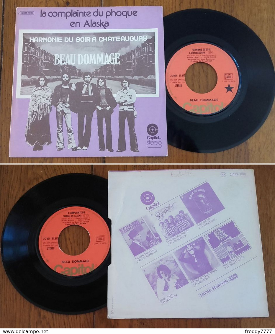 RARE French SP 45t RPM (7") BEAU DOMMAGE «La Complainte Du Phoque En Alaska» (1975) - Collector's Editions