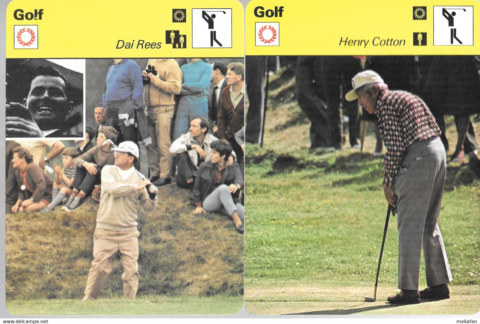 GF1625 - FICHES GOLF - TONY JACKLIN - HOWARD CLARK - DAI REES - HENRY COTTON - Otros & Sin Clasificación