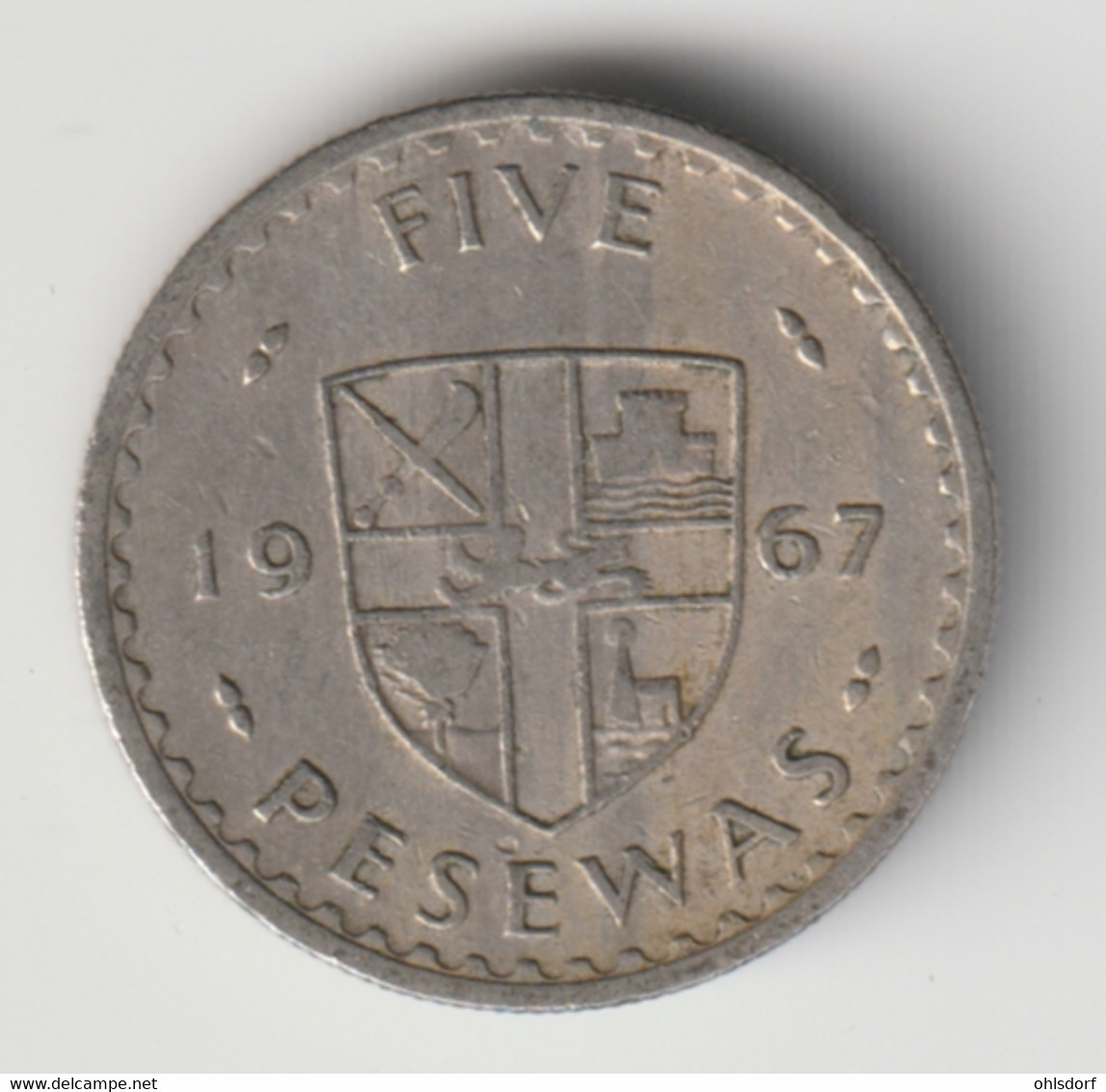 GHANA 1967: 5 Pesewas, KM 15 - Ghana