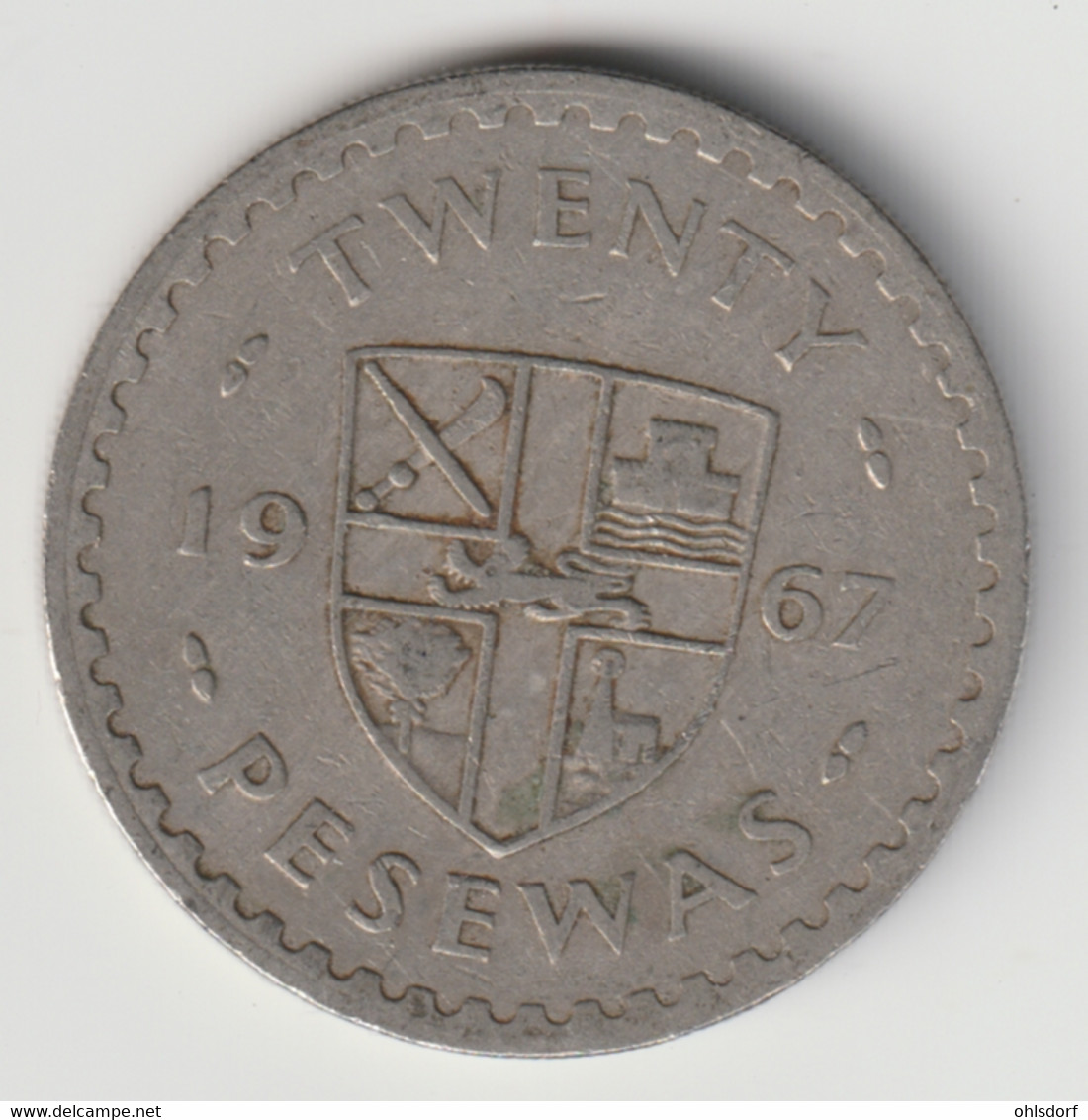 GHANA 1967: 20 Pesewas, KM 17 - Ghana