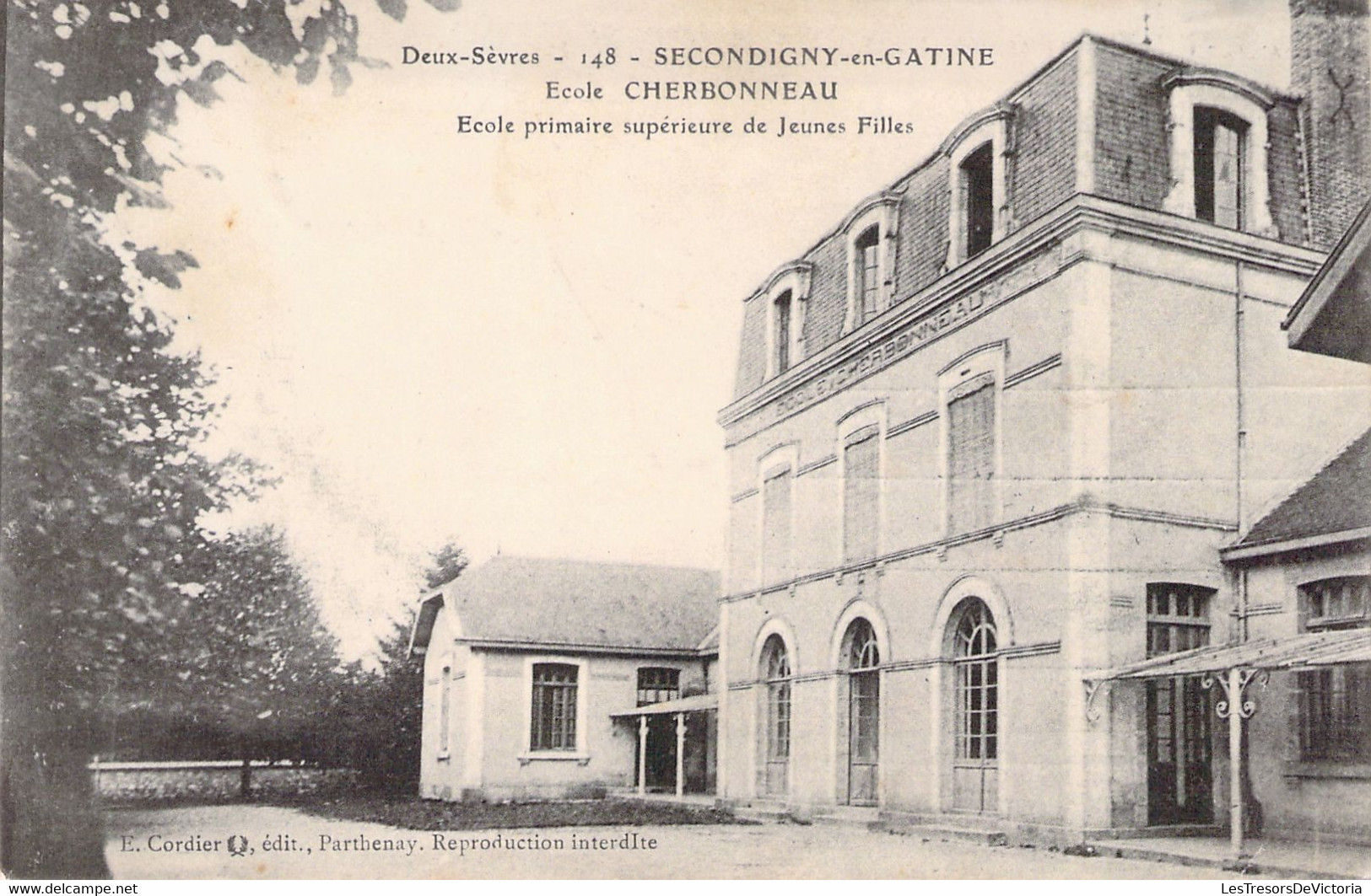 FRANCE - 79 - SECONDIGNY En GATINE - Ecole Cherbonneau - Jeune Fille -  Carte Postale Ancienne - Secondigny