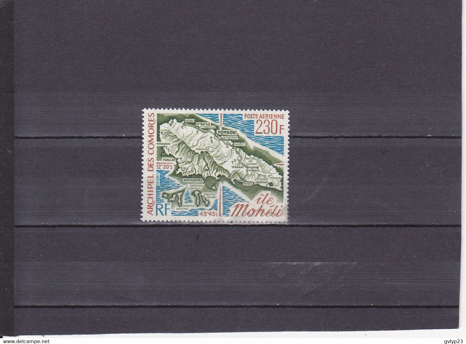 CARTE DE L'ÎLE MOHELI / OBLITERE / N° 67 POSTE AERIENNE / YVERT ET TELLIER / 1975 - Used Stamps