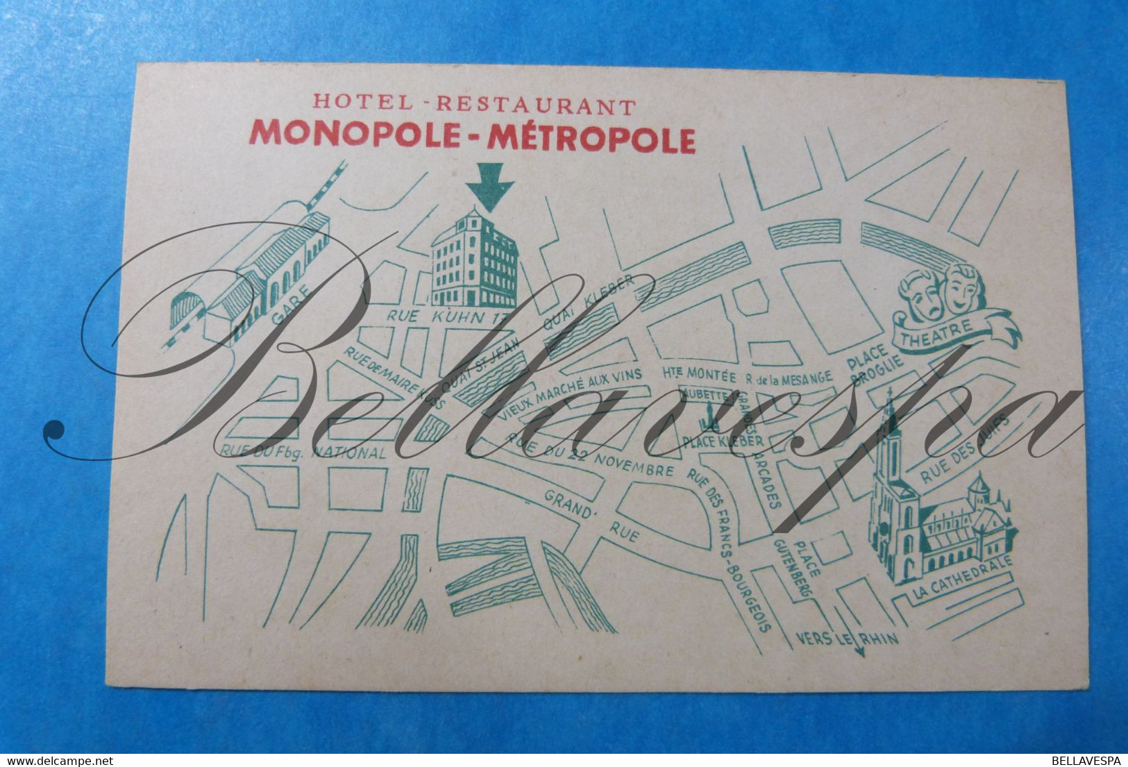 Strasbourg Hotel Restaurant Monopole Métropole. Rue Kuhn  Propr Siegel L. Pub - Cartes De Visite