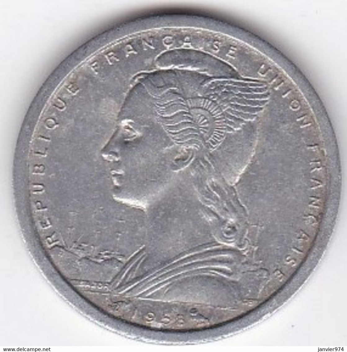 Madagascar Union Française , 1 Franc 1958 Chouette , En Aluminium , Lec# 99 - Madagaskar