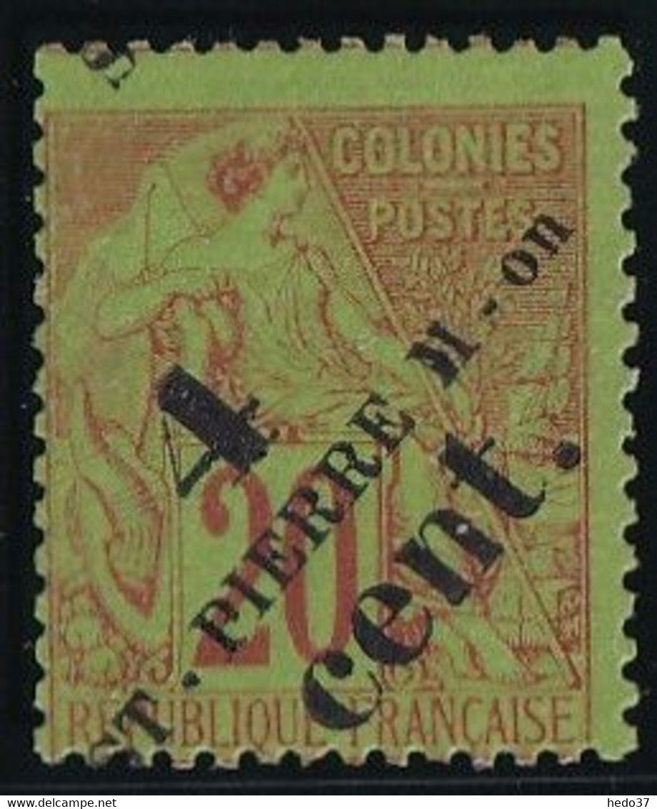 St Pierre Et Miquelon N°41 - Variété Surcharge à Cheval - Neuf Sans Gomme - TB - Unused Stamps