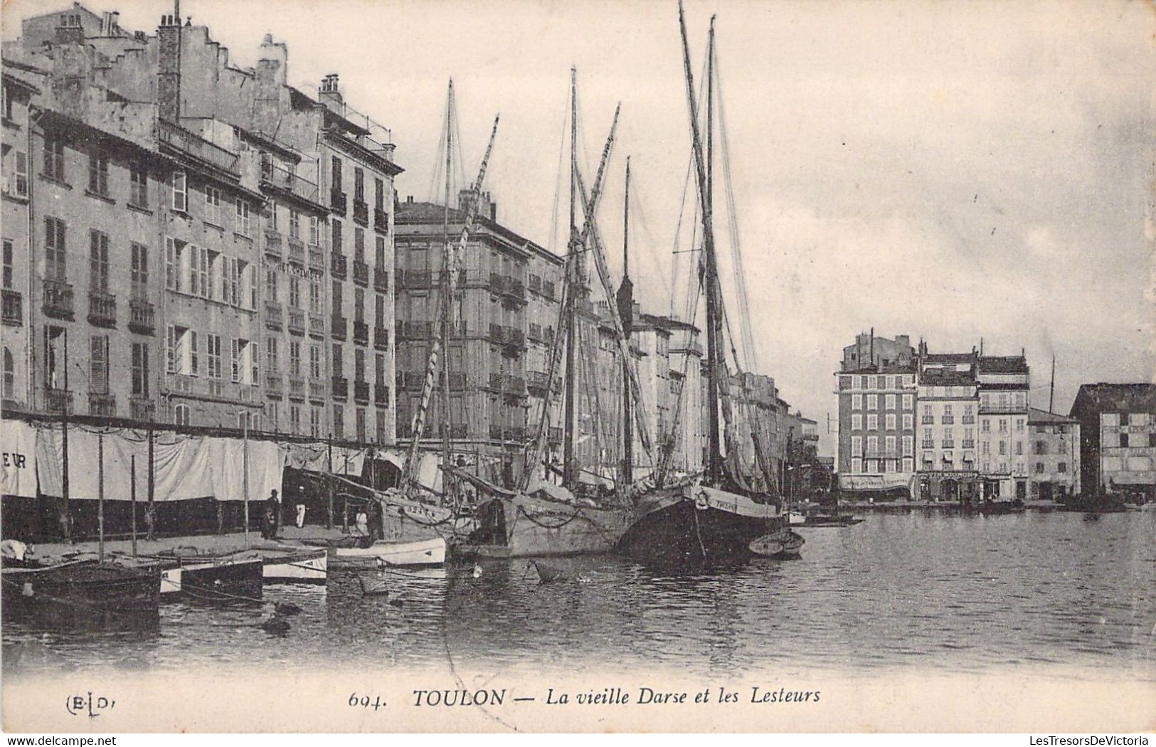 FRANCE - 83 - TOULON - LA VIEILLE DARSE Et Les Lesteurs - Bateau -  Carte Postale Ancienne - Toulon