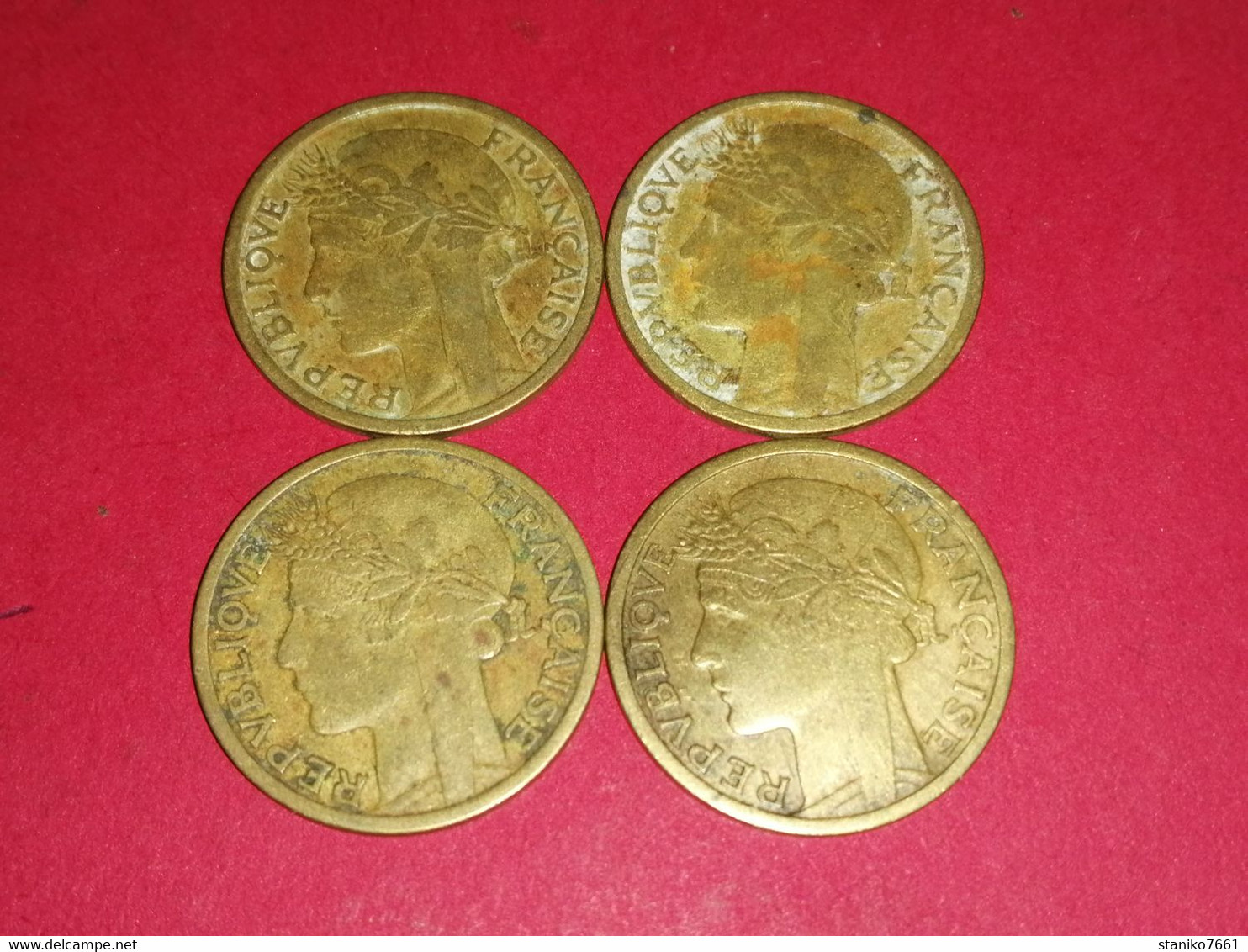 4 X 1 FRANC MORLON 1944 AFRIQUE OCCIDENTALE FRANCAISE Non Nettoyé - Französisch-Westafrika