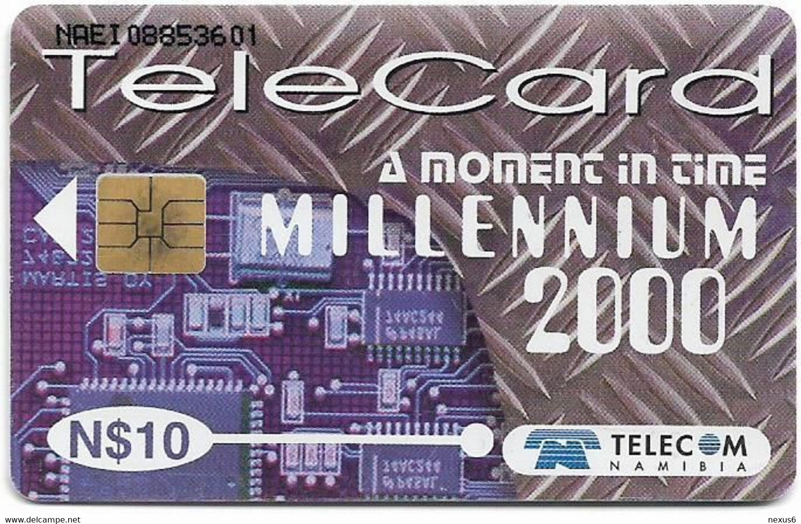 Namibia - Telecom Namibia - Millennium 2000 - Happy New Year, Solaic, 1999, 10$, Used - Namibie