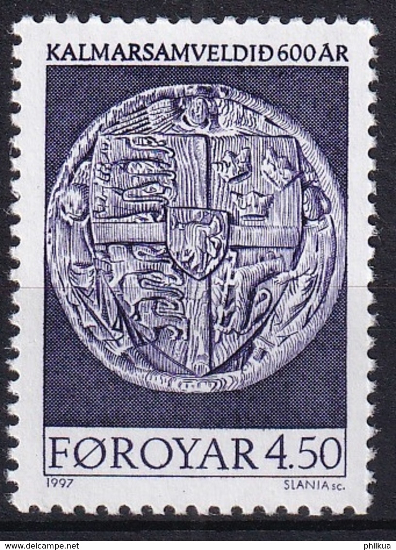 MiNr. 319 Dänemark Färöer1997, 20. Mai. 600. Jahrestag Der Gründung Der Kalmarer Union  Postfrisch/**/MNH - Féroé (Iles)