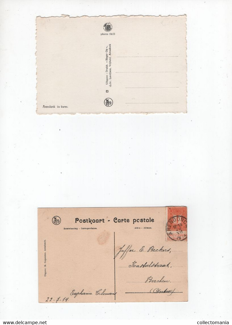 2 Oude Postkaarten Arendonck Arendonk Kasteel "Tip"     De Daries - Arendonk