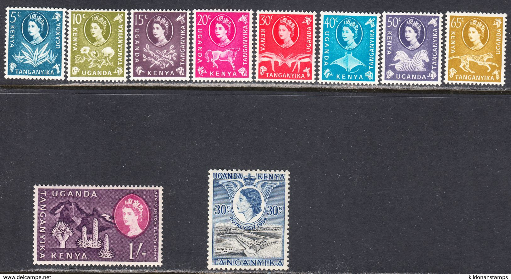 Kenya, Uganda & Tanganyika 1954,1960 Mint Mounted, Sc# ,SG 166,183-191 - Kenya, Uganda & Tanganyika