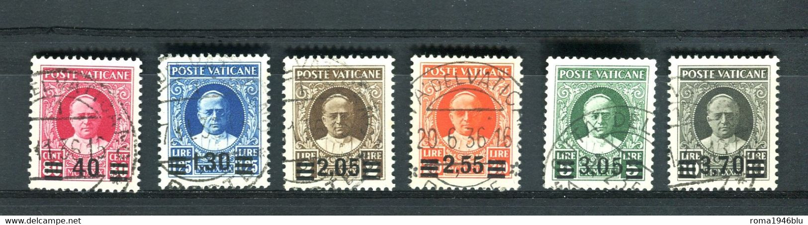 VATICANO 1934 PROVVISORIA SERIE CPL. USATA C. DIENA - Gebraucht