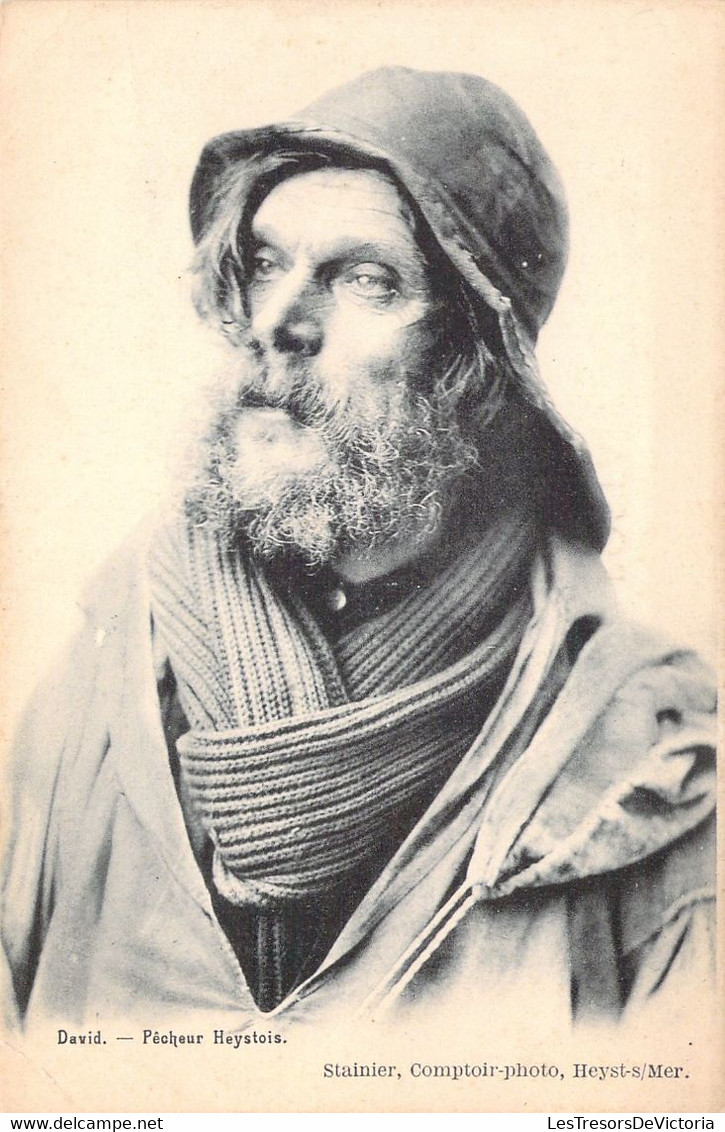 Pêche - Métier - Un Pêcheur Heystois - David - Barbe - Yeux Clairs - Echarpe -  Carte Postale Ancienne - Angelsport