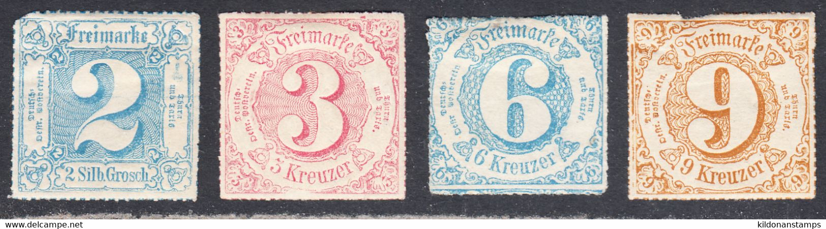 Thurn & Taxis 1865-67 Mint Mounted, Sc# , SG ,Mi 43,49,50,54 - Nuovi